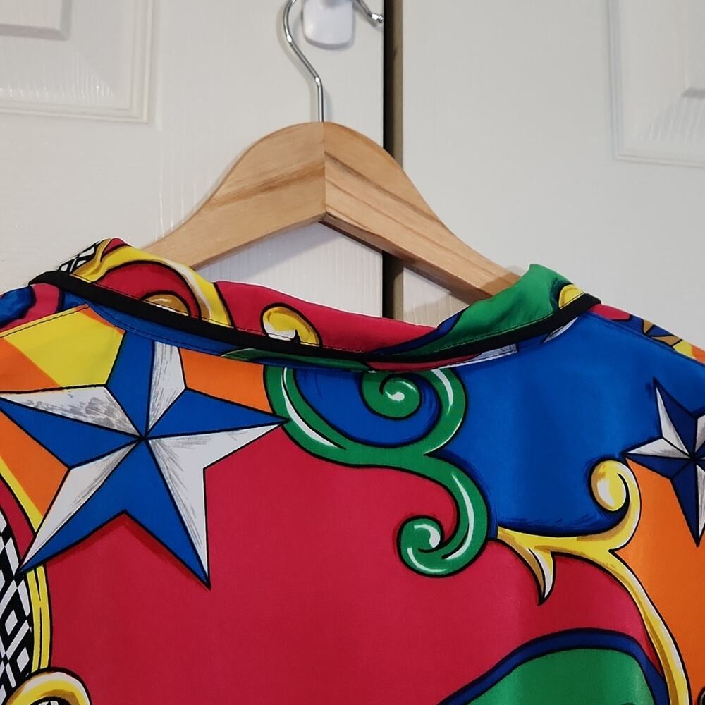 Vintage Tail Women's Vibrant Multi-colored Tennis Print Full Zip Jacket Size Med - Picture 5 of 14